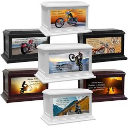 Motorcycle, Dirt Biker & Chopper Adult or Medium Wood Keep The Memory® Cremation Urn 