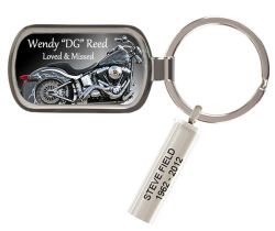 Motorcycle Flames Keychain Urn