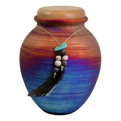 Native American Shared or Medium Raku Urn