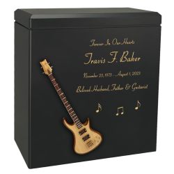 Natural Wood Bass Electric Guitar Cremation Urn