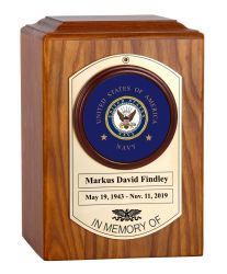 Navy Tribute Dog Tag Cremation Urn - Adult Sized