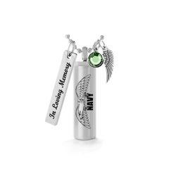 US NAVY Cylinder Eagle Pendant Urn - Love Charms® Option 
