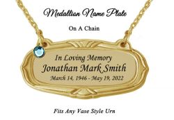 Pewter Medallion Urn Name Plates - Birth & Passing Stone Option