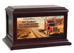 Red Semi 18 Wheeler Truck Adult or Medium Cremation Urn