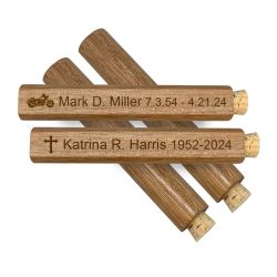 Wood Scattering or Keepsake Ashes Tube - Handmade - Engraving Option