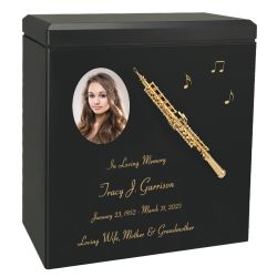Oboe Wood Adult Cremation Urn - Miniature Oboe - Photo Option