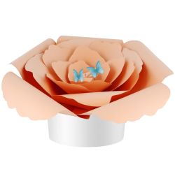 Peach Peaceful Petal® Flower Water Burial Adult Urn - Blue Butterfly Option