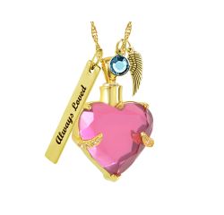 Perfect Pink Crystal Gold Pendant Urn - Love Charms™ Option 