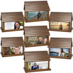 Perfect Memories Photo Log Cabin Adult Cremation Urn - Keep The Memory® Urn 
