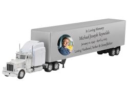 Peterbilt 379 White Truck Cremation Urn