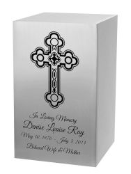 Budded Cross Brass Memorial Urn
