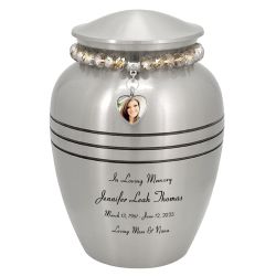 Pewter Photo Heart Bracelet Medium Adult Urn