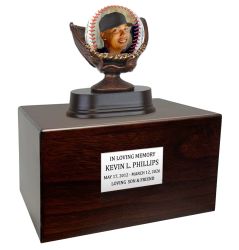 Photo Baseball Mitt Adult or Youth Cremation Urn - Free Engraved Pewter Plate