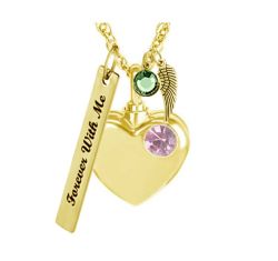 Pink Gold Heart Cremation Urn - Love Charms™ Option 