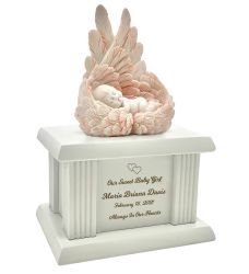 New Born Infant Angel Pink Girl Urn