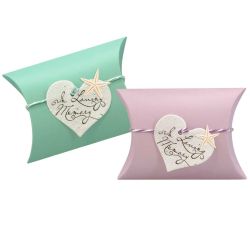 Starfish Tiny Aqua and Pink Peaceful Pillow® Bio Urns - I Loving Memory - Set of 2