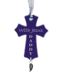 Cross Wing Urn Ornament - Birthstone Option