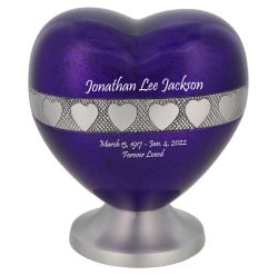 Purple Hearts Child Urn