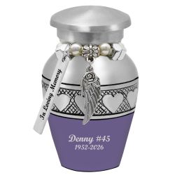Purple Circle of Hearts Keepsake Urn - Love Charms® - Engraving Option