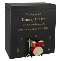 Red Drum Set Wood Cremation Urn 