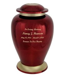 Red Mirror Brass Adult Urn
