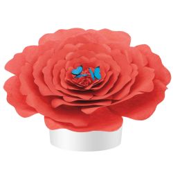 Red Peaceful Petal® Flower Water Burial Adult or Companion Urn - Blue Butterfly Option