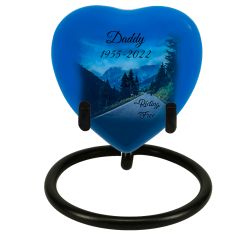 Riding Free Heart Keepsake Urn - Heart Stand Option