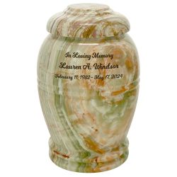 Genuine Marbled Onyx Adult Cremation Urn