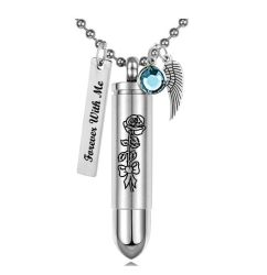 Rose Bullet Pendant Keepsake Urn - Love Charms Option