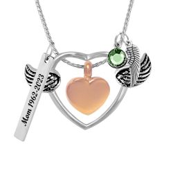 Special Angel Pink Heart Ash Pendant Urn - Love Charms® Option
