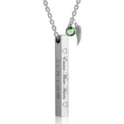 Stainless Bar Script Ash Urn - Option 4 Sides Engraved