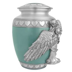 Medium, Youth or Pet Wings of an Angel Sea Glass Hearts Urn - Pro Laser Engraving