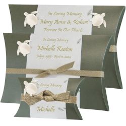 Sea Turtle Fern Peaceful Pillow® Water Burial Cremation Urn - Biodegradable Water Burial At Sea Urn