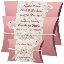 Pink Urchin & Sand Dollar Petals Peaceful Pillow® Water Burial Cremation Urns - Biodegradable Water Burial At Sea Urn