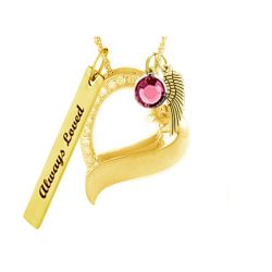 Shimmering Heart Gold Pendant Urn - Love Charms™ Option 
