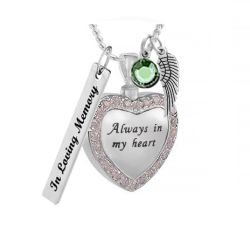 Pink Crystal Always Pendant Urn - Love Charms™ Option 