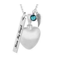 Silver Heart Ash Urn - Love Charms Option