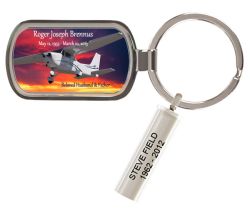 Custom Made Single Engine In Flight Keychain Keepsake