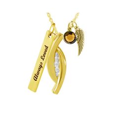 Slider CZ Gold Pendant Urn - Love Charms™ Option 