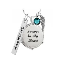 Gold Cross Necklace Urn - Love Charms Option