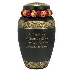 Dignity Gunmetal Adult Cremation Urn - Tribute Wreath™ - Pro Diamond Engraving