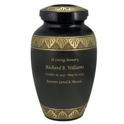 Dignity Gunmetal Adult Cremation Urn - Tribute Wreath™ - Pro Diamond Engraving