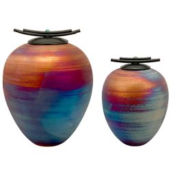 South Western Raku Cremation Adult or Medium Urn - Personalization Option