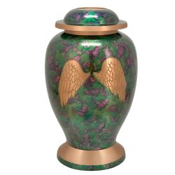 Angel Wings Speckled Genuine Brass Adult Urn - Pro Laser Engraving