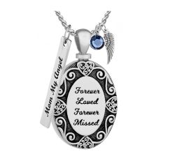 Forever Loved Forever Missed Stainless Pendant Urn - Love Charms™ Option