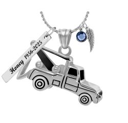 Tow Truck Cremation Jewelry Urn - Love Charms® Option
