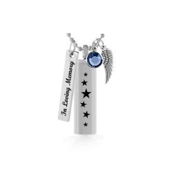 Stars Cylinder Pendant Urn - Love Charms Option