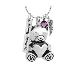 Baby Bear Ash Urn Pendant - Love Charms Option