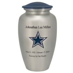 Texas Star Pewter Adult Cremation Urn - Tribute Wreath™ - Pro Personalization - Burial Vault Option