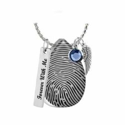 Thumb Print Teardrop Pendant Jewelry Urn - Love Charms® Option